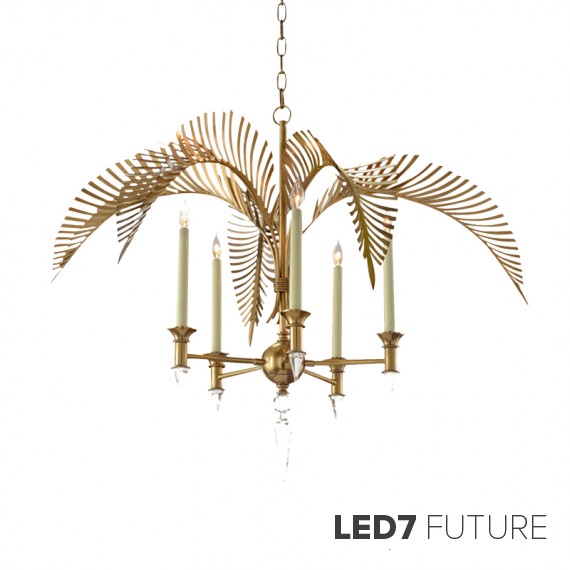 John-Richard - Palm Frond 5-Light Chandelier